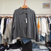 复古老钱风宽松翻领皮衣女2026春款 百搭减龄港风街头夹克外套 时尚