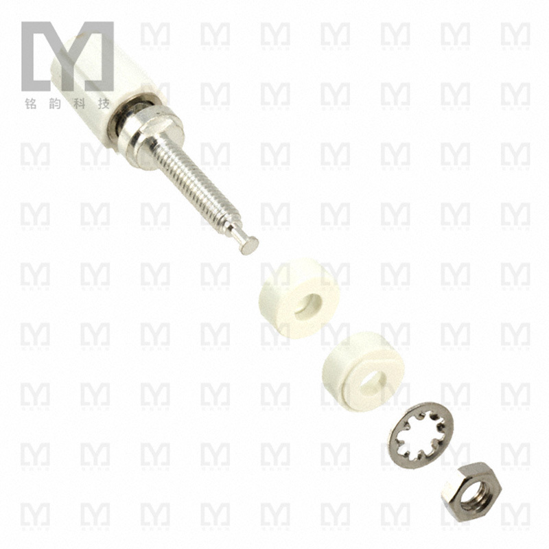 3760-9【CONN BIND POST KNURLED WHITE】