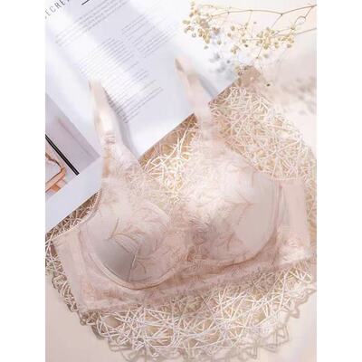 黛水盈仙子刺绣内衣女深V软钢圈小胸聚拢显大文胸16-9049/2016