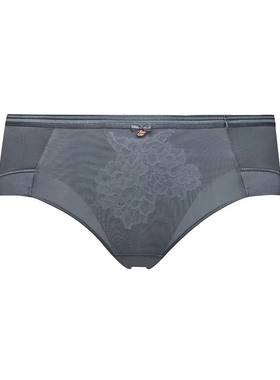 优雅芍药蕾丝舒适中腰平角内裤女87-2373
