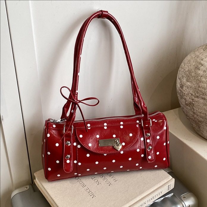 2026春新款波点时尚腋下包包女式时尚小众单肩包韩版通勤波士顿包,箱包皮具/热销女包/男包,腋下包,淘宝优惠券,粉丝福利购,淘宝优惠卷