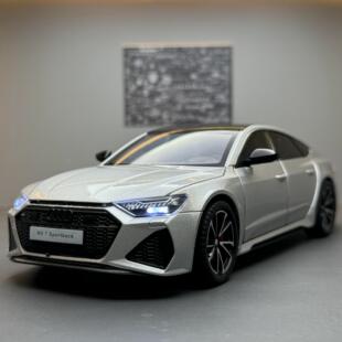 浩驰合金车模1比24奥迪rs7跑车带声光回力玩具车音效模型摆件