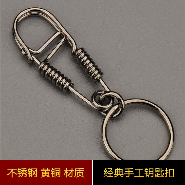 创意小鸟钥匙扣老式黄铜纯铜葫芦汽车钥匙扣男士腰挂不锈钢钥匙扣