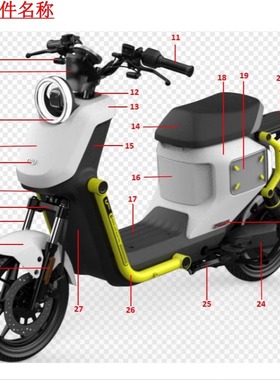 小牛新款U3/UMAX外壳PP件大灯开关前面板护腿板脚踏板中护板尾灯