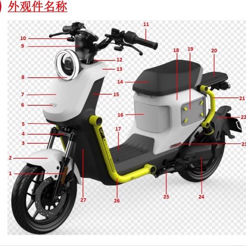 小牛新款U3/UMAX外壳PP件大灯开关前面板护腿板脚踏板中护板尾灯