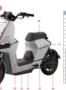 小牛新款F200电动车外壳车壳前挡泥板前面板烤漆件正品原厂配件