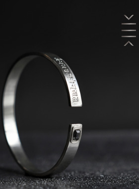 姜央原创情侣纯银镶嵌手镯