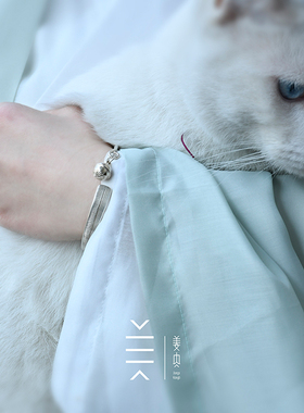 姜央原创风羽毛幸运吉拉纯银手镯