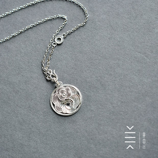 非遗花丝工艺和錾刻工艺 姜央原创 精致百搭 项链 云箓太极