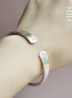 姜央原创男女皆可足银手镯