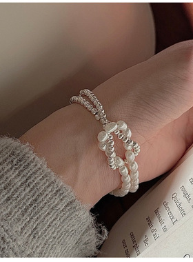 S925纯银韩版小众设计感复古打结手链韩国风个性简约首饰品