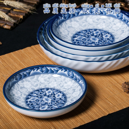 韩国进口盘子餐具青花瓷