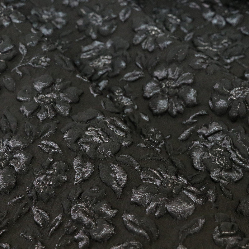 現貨 意大利進口輕質立體浮雕真絲提花連衣裙高定布料面料 黑色在類目 居家布藝, 布料/面料/手工diy布料面料中 - 來自Buy2taobao.com提供專業的淘寶代購服務