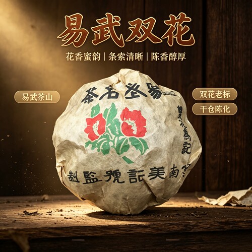【经典老茶】90年代 易武双花八瓣金瓜 500g生茶 （琥珀金汤）