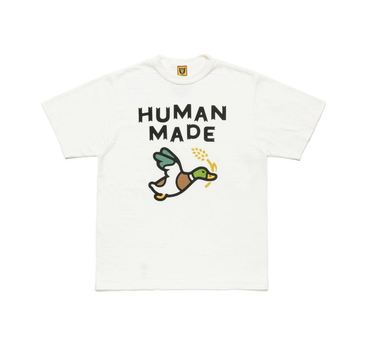 现货 human made 飞鸭叼小麦 竹节棉 鸭子图案情侣双色短袖t恤