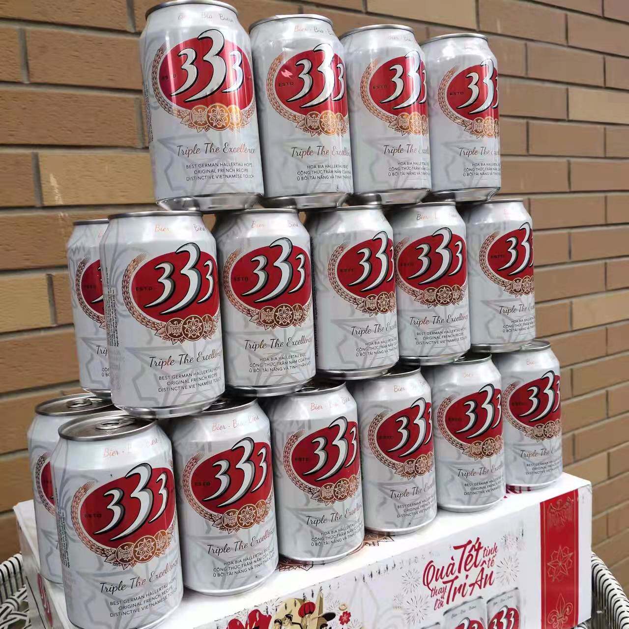 整箱 saigon/西贡333啤酒 精酿330ml*24听 越南进口香醇风味啤酒