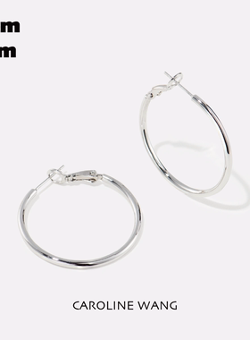【925银针·大素圈耳环·3cm5cm】简约高级感hoop耳扣瘦脸神器