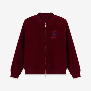 Mardi秋冬新款100%绵羊毛上衣韩系休闲百搭玫瑰花刺绣羊羔毛外套