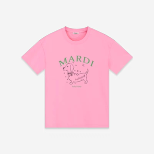 Mardi腊肠狗印花纯棉休闲百搭短袖2025夏季新款韩版显瘦圆领T恤潮