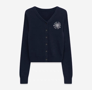 Mardi韩系羊毛针织开衫25秋季新款轻奢刺绣女士休闲上衣毛衣外套