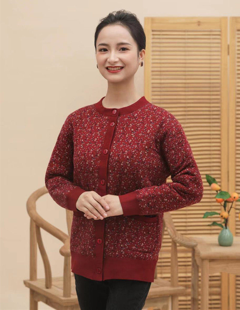 桑蚕丝棉袄女短款艾米依中老年棉服女妈妈冬装蚕丝棉衣60岁70岁80