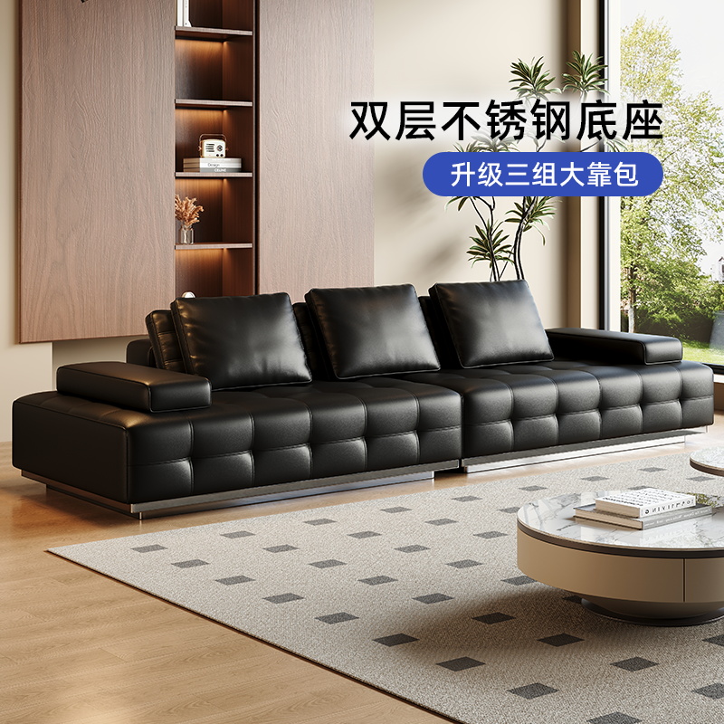 意式極簡(jiǎn)勞倫斯真皮沙發(fā)別墅大戶型原版設(shè)計(jì)師模塊組合復(fù)古風(fēng)沙發(fā)