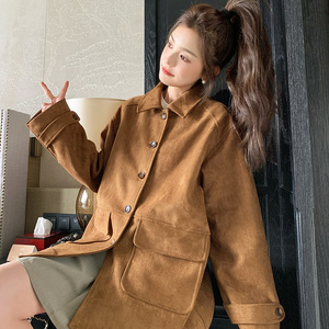 春装鹿皮绒咖啡外套 2B149-2429-P135-K188图片