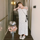 法式温柔风印花连衣裙女夏季新款高级感甜美时尚减龄小个子T恤裙，女装连衣裙，浙宝288（原255）