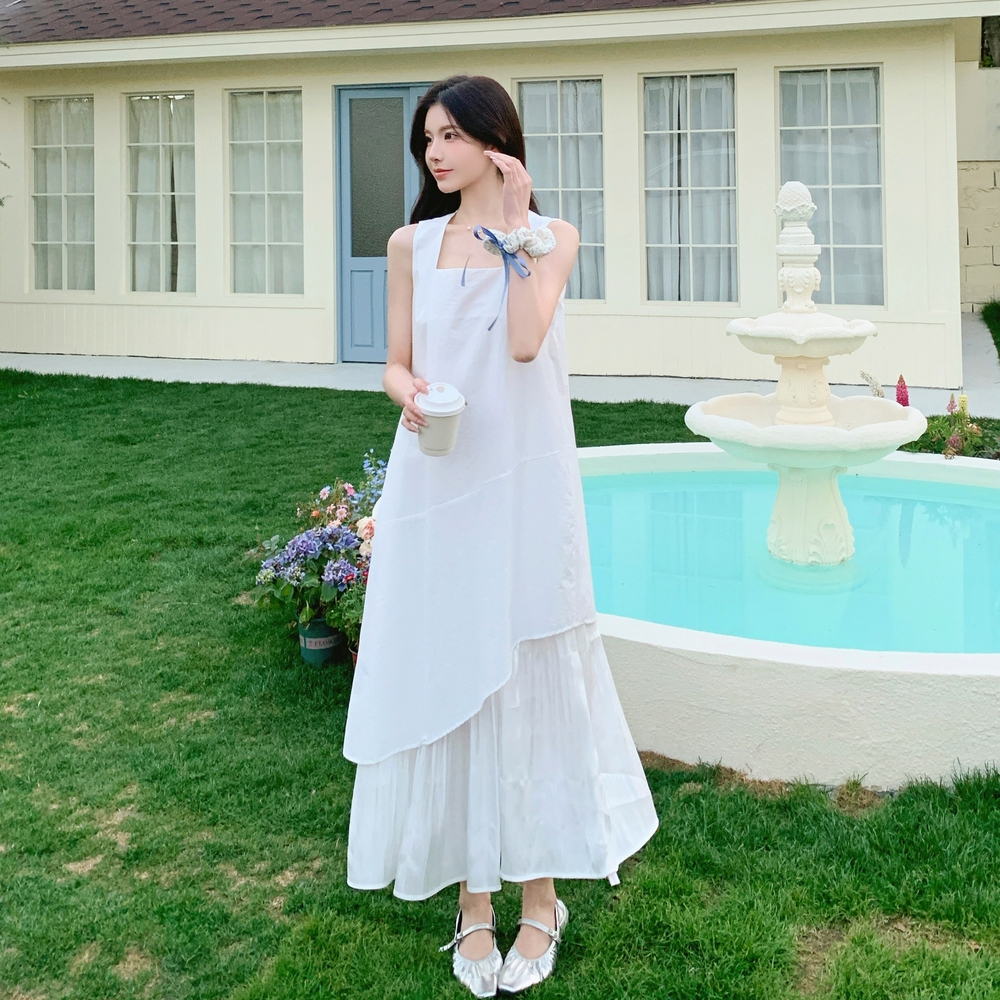 【新品现货】288-5409-P125控188拼接白色背心连衣裙，女装连衣裙，浙宝288（原255）