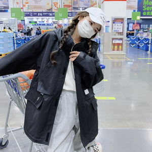 【大货】2202秋装新款宽松休闲工装风衣短外套255-2202-P145控198
