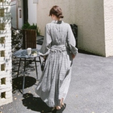 春装黑白格子连衣裙2B149-5804-P155控228，女装连衣裙，2B149