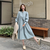 【现货】255-4701-P165控228蓝色衬衫连衣裙两件套，女装连衣裙，浙宝288（原255）