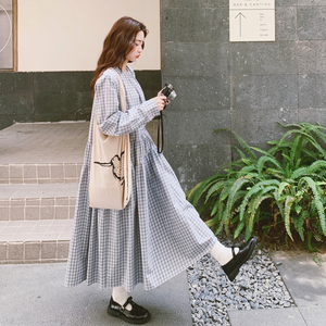 【春装】蓝白格子连衣裙 2B149-5803-P150控218图片