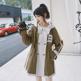 【现货】2022秋装新款撞色拼接风衣255-2227-P145控208，女装风衣，浙宝288（原255）