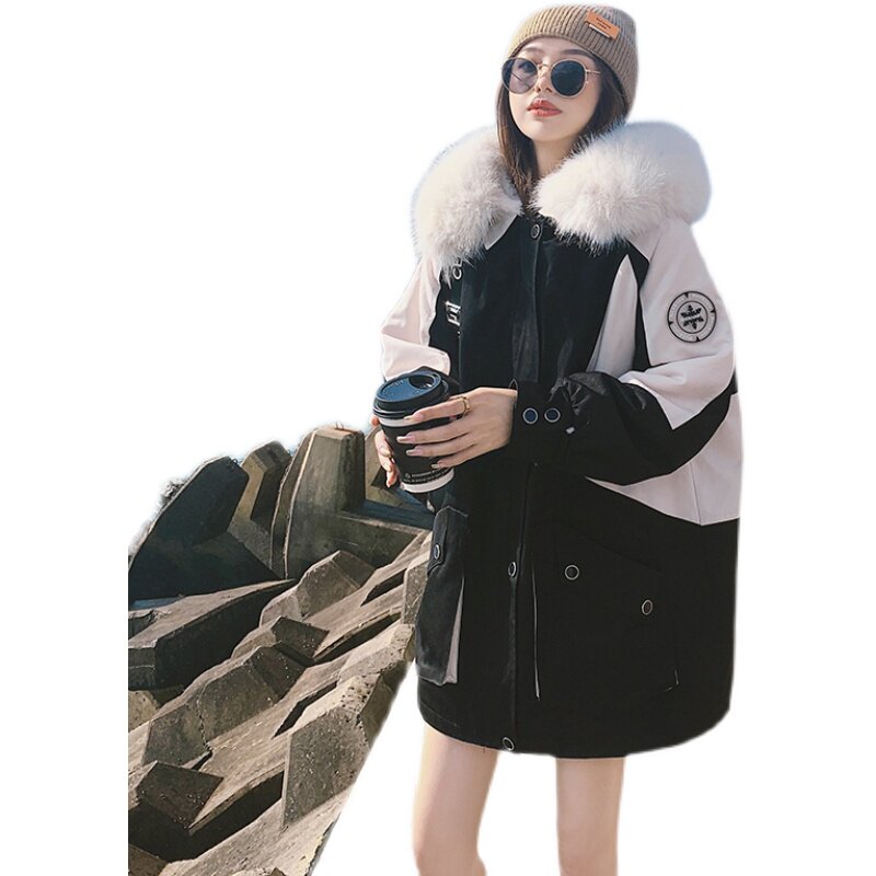 欧货工装派克服女冬加绒加厚棉服2024新款爆款高端年轻款皮草外套,女装棉衣/棉服,浙宝288（原255）