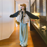 【现货】25秋拼色字母棒球服风衣288-Q380-P145控198，女装短外套，浙宝288（原255）