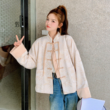 春季宽松型女新中式薄款短外套春夏秋季外套唐装日常复古古风印花，女装短外套，浙宝288（原255）