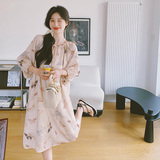 新中式国风连衣裙女2025春秋新款设计感小众宽松显瘦小个子碎花裙，女装连衣裙，浙宝288（原255）
