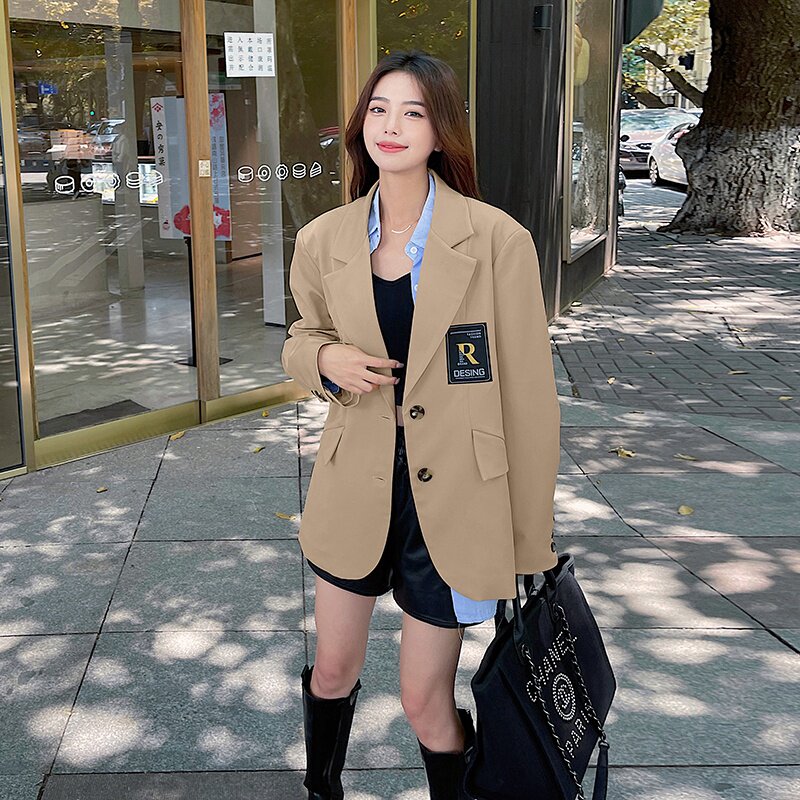 春装新款卡其西装外套255-2205-P115控168，女装西装，浙宝288（原255）