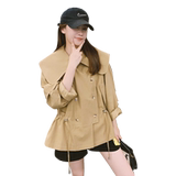 娃娃领短款卡其色风衣外套女2025春秋新款春装今年流行高级感上衣，女装风衣，浙宝288（原255）