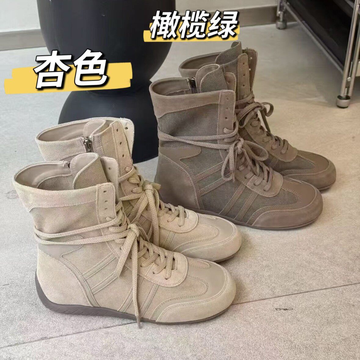 女靴新款拳击靴复古高帮女新款2026秋款 韩系英伦风格中筒时尚女
