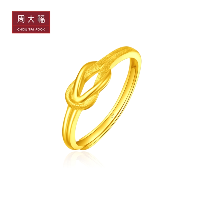 周大福几何开口戒指黄金