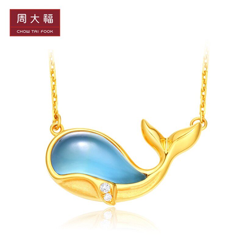周大福17916系列蓝鲸22K金玉髓钻石项链CE63548怎么样,好用不?