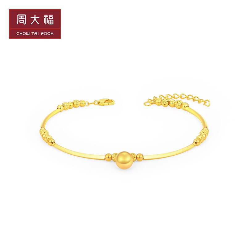 新款周大福精致时尚连连相接小圆珠22K金手链女E128002怎么看?