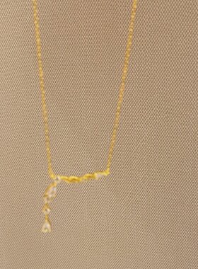 中古风金色拉丝麦穗锆石流苏项链