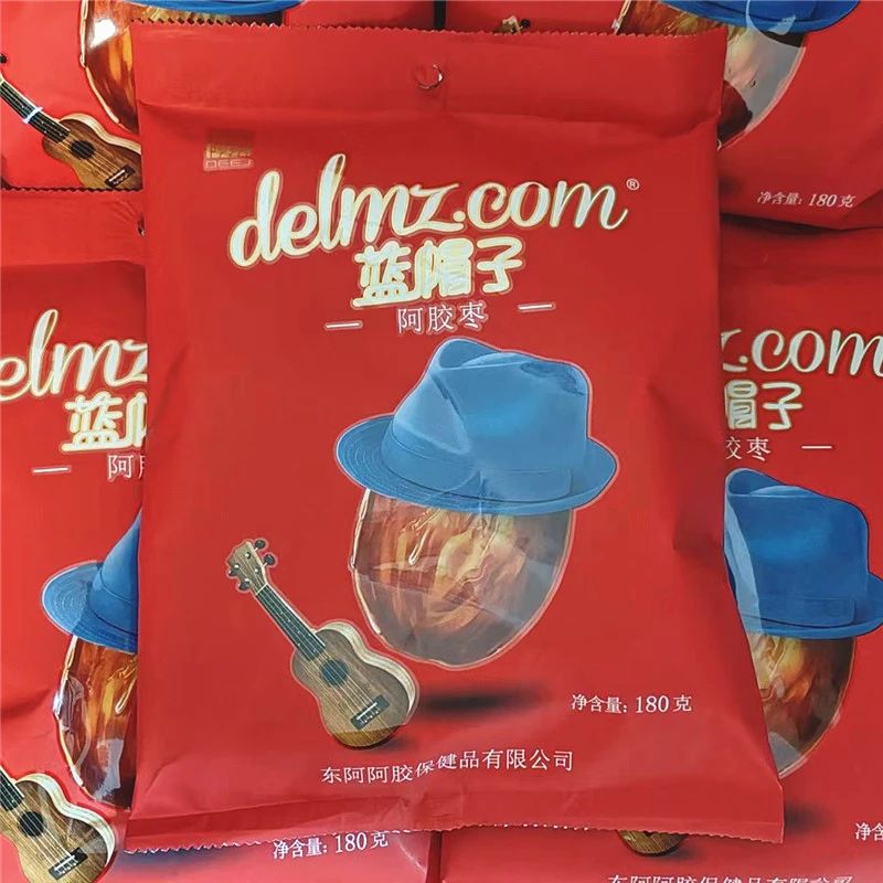 蓝帽子即食阿胶枣独立包装无核蜜枣东阿阿胶180克袋装