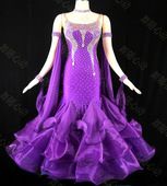 舞随心动 摩登舞新款 国标舞比赛连衣裙交谊舞华尔兹大摆表演出