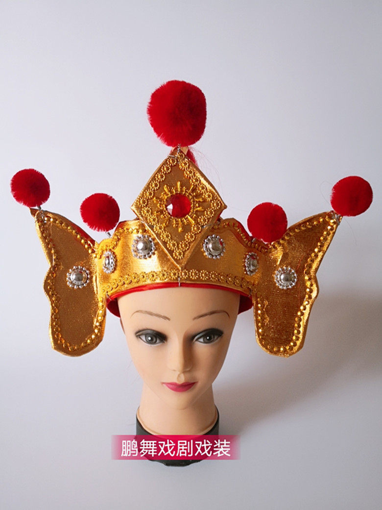 打鼓演出头饰秧歌头饰戏剧兵帽头饰威风锣鼓打鼓勒子打鼓帽子