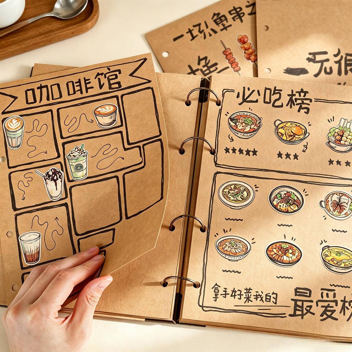 菜谱手帐本DIY家庭自制菜单随身图片
