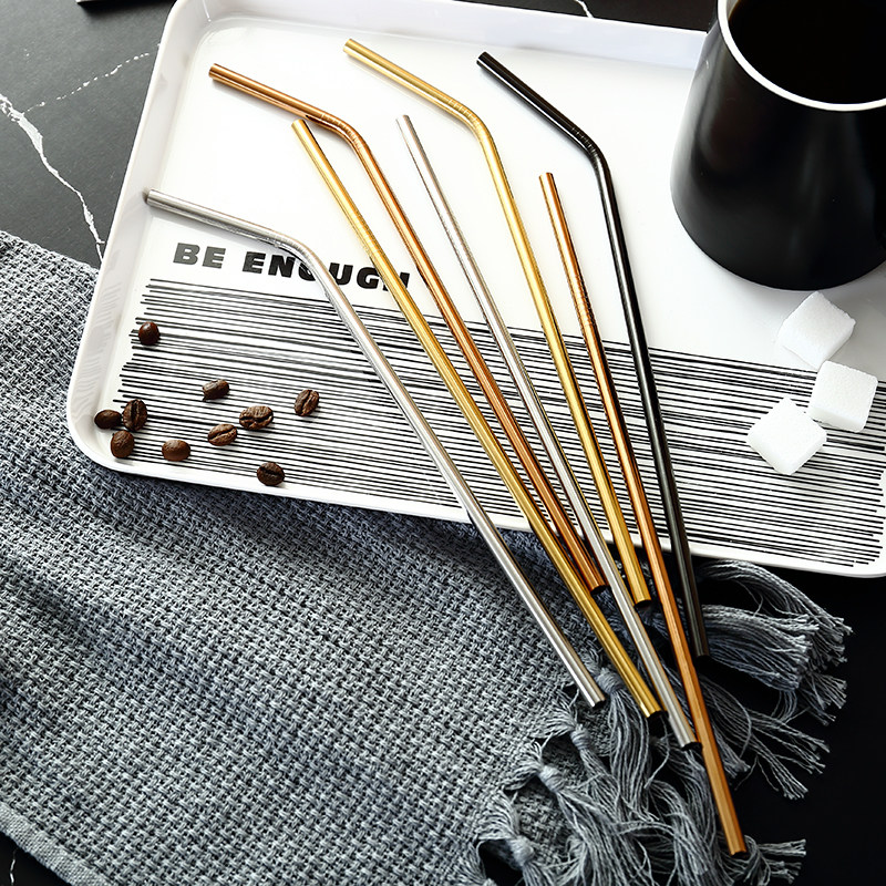 创意时尚304不锈钢环吸管 保鸡尾酒弯曲金属吸管奶茶饮料搅拌饮品